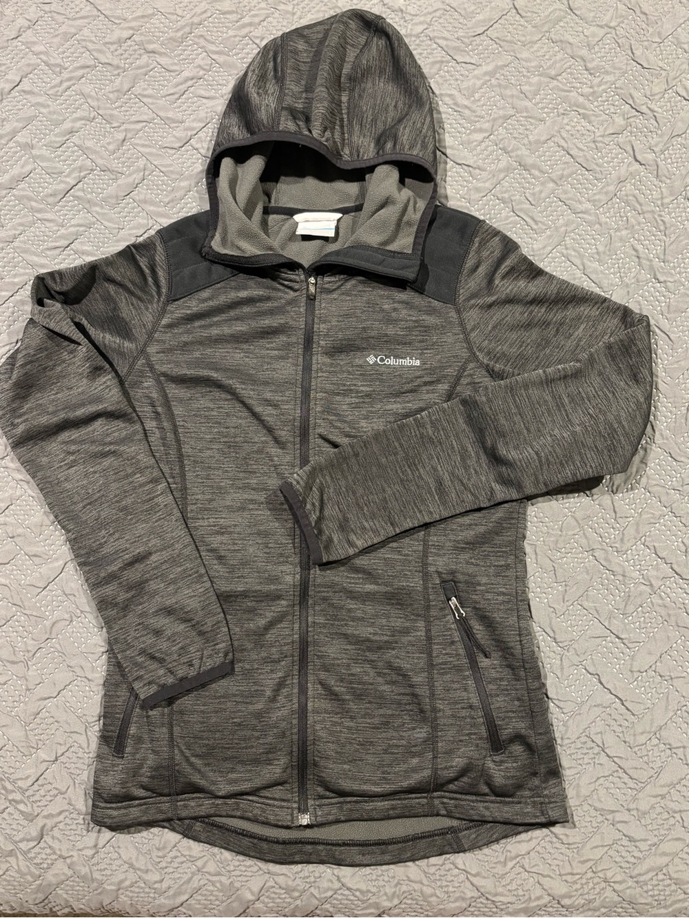 Columbia Gray Heather Hooded Full-Zip Utility Jacket